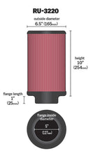 Load image into Gallery viewer, K&amp;N Filter Universal Rubber Filter 5in Flange ID / 6.5in OD / 10in Height
