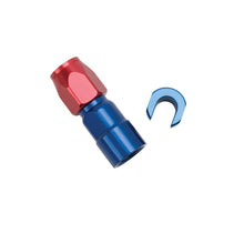 Load image into Gallery viewer, Russell Performance 3/8in SAE Quick Disc Female to -6 Hose Red/Blue Straight Hose End