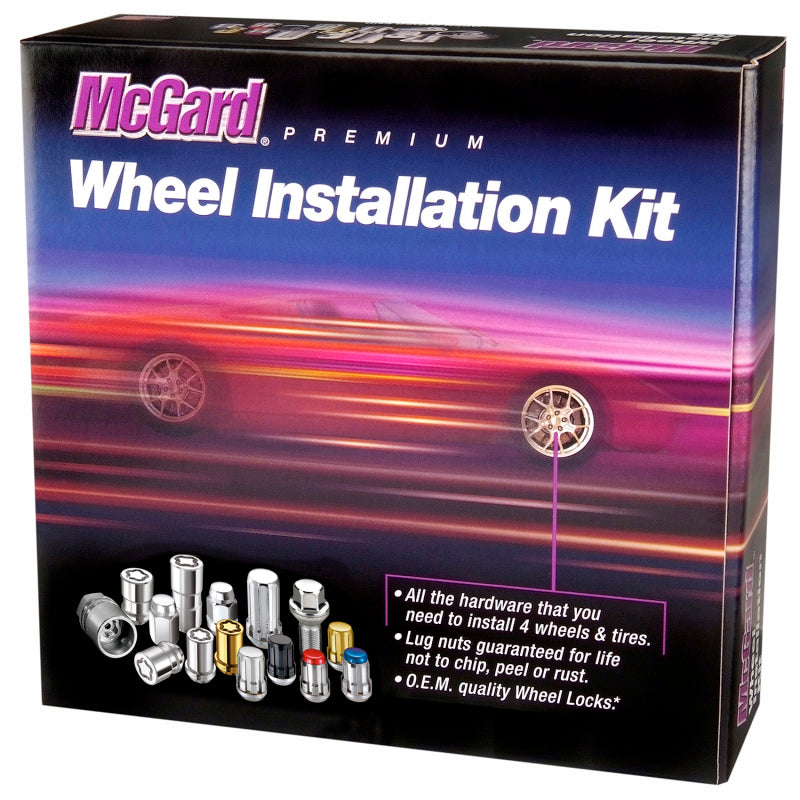 McGard 4 Lug Hex Install Kit w/Locks (Cone Seat Nut) 1/2-20 / 13/16 Hex / 1.5in. Length - Chrome