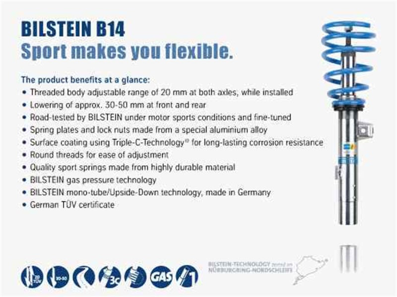 Bilstein B14 (PSS) 2016 Audi TT Quattro Suspension Kit