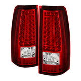 Xtune Chevy Silverado 1500-2500-3500 03-06 C-Shape LED Tail Lights Red Clear ALT-ON-CS03-G2-LED-RC