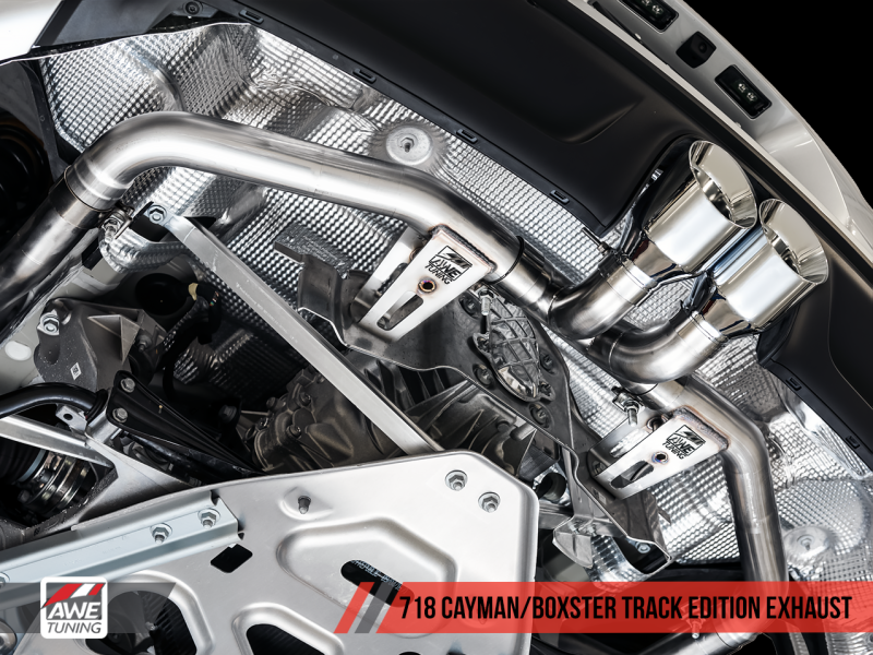 AWE Tuning Porsche 718 Boxster / Cayman Track Edition Exhaust - Diamond Black Tips