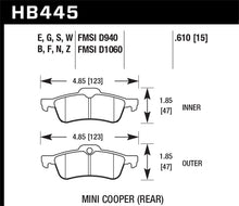 Load image into Gallery viewer, Hawk 02-08 Mini Cooper HPS 5.0 Street Rear Brake Pads