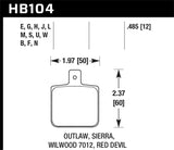 Hawk Wilwood DLSF/Outlaw 1000 HPS 5.0 Street Brake Pads