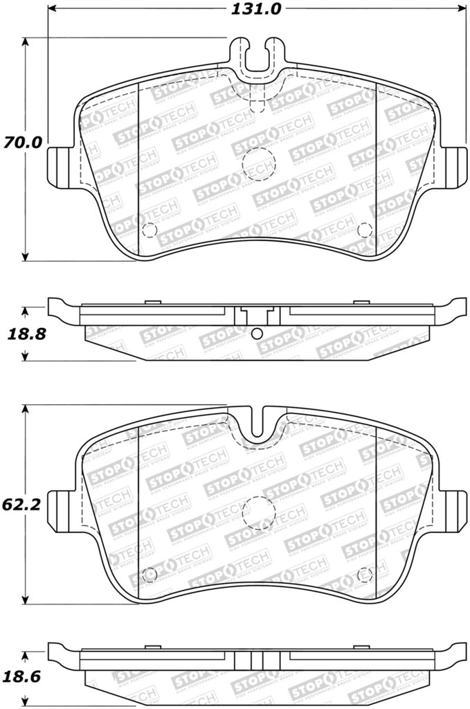 StopTech Sport Brake Pads w/Shims and Hardware - Rear