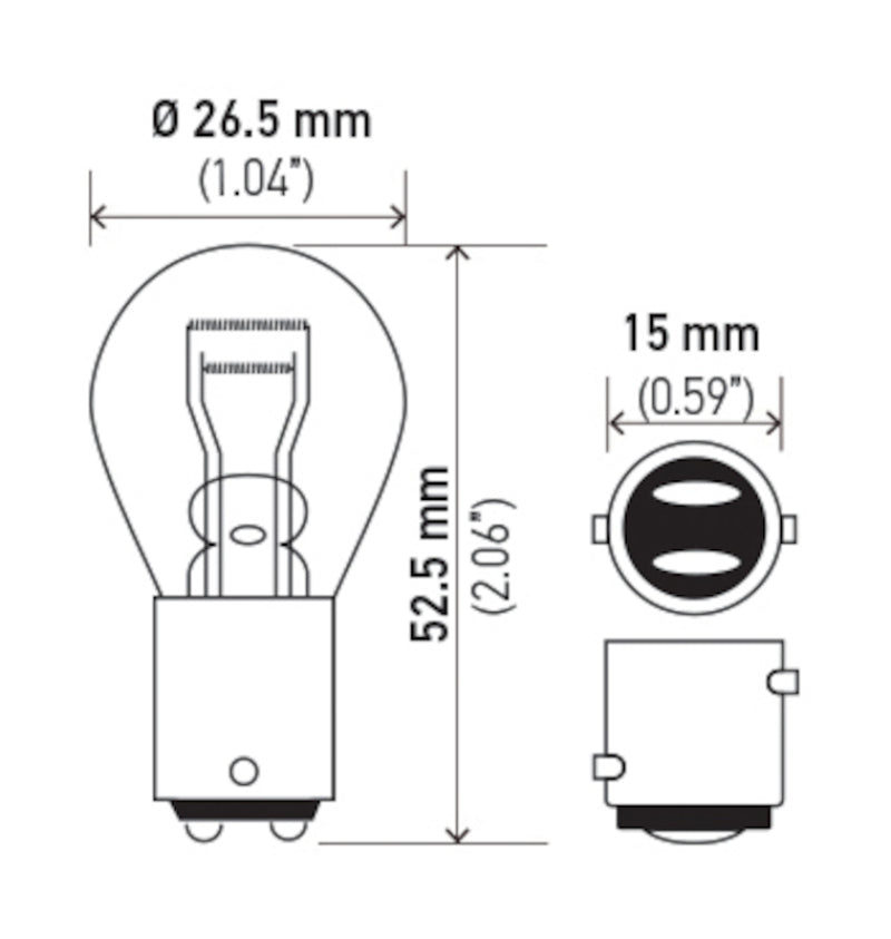 Hella Bulb 7225 12V 21/4W BAZ15d S8