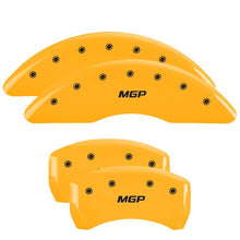 Load image into Gallery viewer, MGP 4 Caliper Covers Engraved Front &amp; Rear MGP Yellow Finish Black Characters 1999 BMW 740i