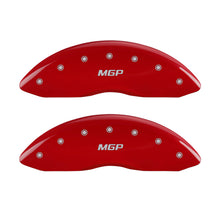 Load image into Gallery viewer, MGP 4 Caliper Covers Engraved Front &amp; Rear MGP Red finish silver ch