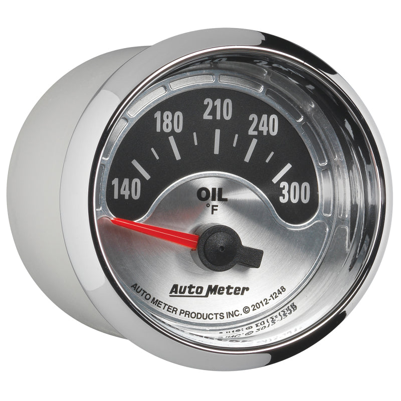 Autometer American Muscle 2-1/16in Short Sweep Electric 140-300 Deg F Oil Temp Gauge