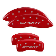 Load image into Gallery viewer, MGP 4 Caliper Covers Engraved Front &amp; Rear MGP Red finish silver ch