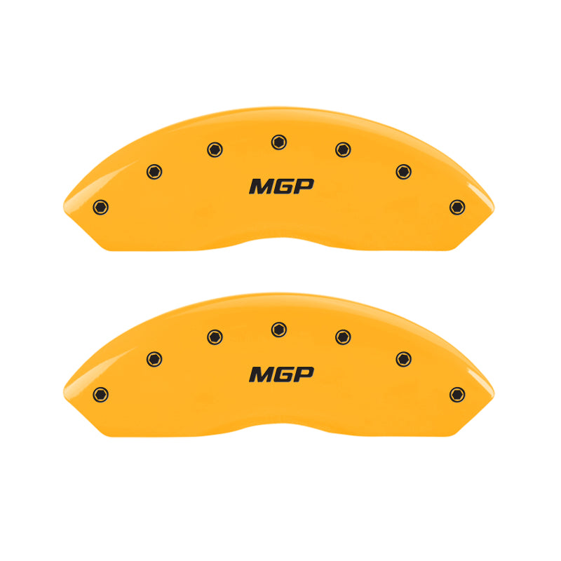 MGP 4 Caliper Covers Engraved Front & Rear MGP Yellow Finish Black Char 2005 Audi A6 Quattro