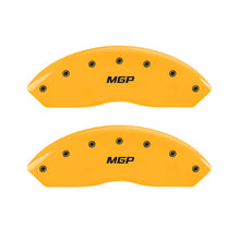 Load image into Gallery viewer, MGP 4 Caliper Covers Engraved Front &amp; Rear MGP Yellow Finish Black Char 2003 Mercedes-Benz E320