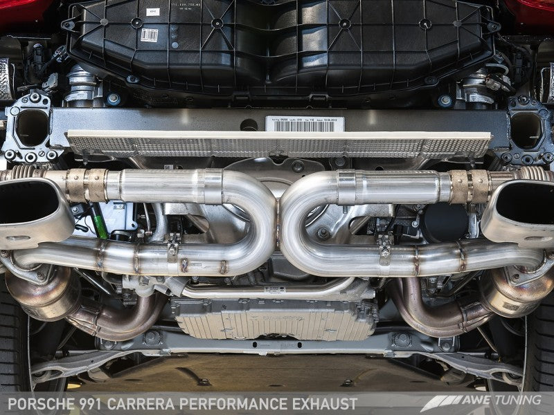 AWE Tuning 991 Carrera Performance Exhaust - Chrome Silver Tips