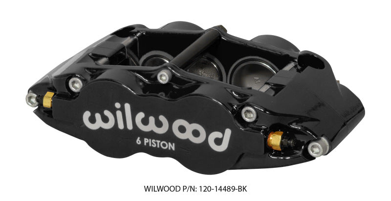 Wilwood Caliper Forged Narrow Superlite R/H FNSL6R-DS Dust Seal 1.62/1.12/1.12,1.25 Rotor - Black