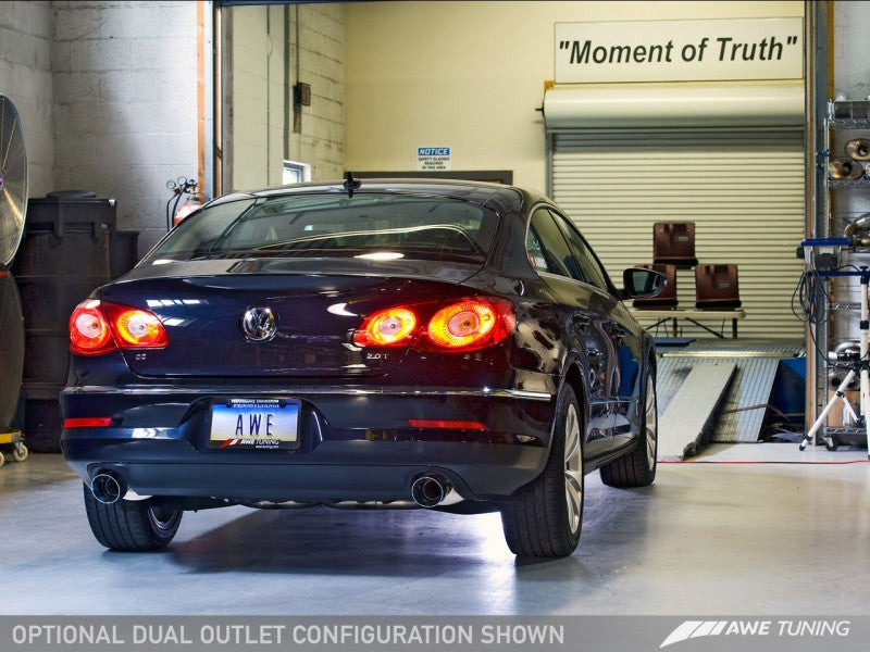 AWE Tuning VW CC Touring Edition Exhaust Dual Outlet - Diamond Black Tips