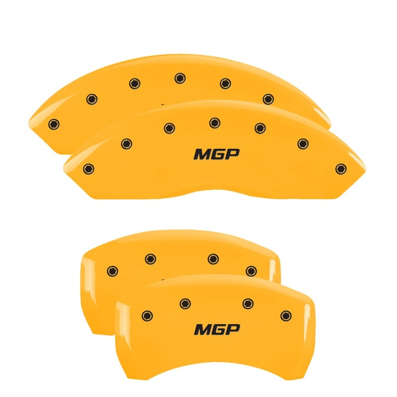 MGP 4 Caliper Covers Engraved Front & Rear MGP Yellow Finish Black Char 2003 Mercedes-Benz E320