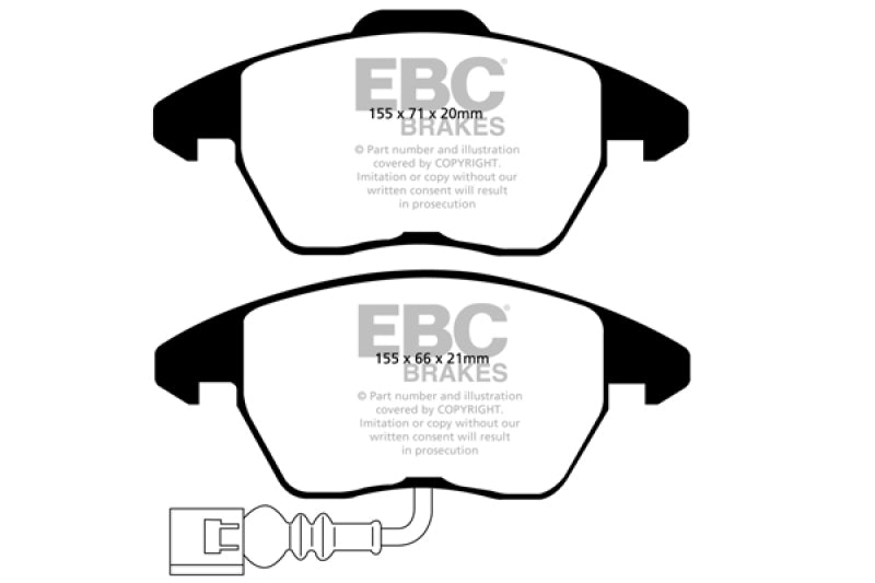 EBC 07-09 Audi TT 2.0 Turbo Yellowstuff Front Brake Pads