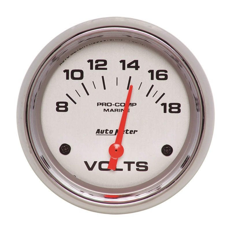 AutoMeter Gauge Voltmeter 2-5/8in. 18V Electric Marine Chrome