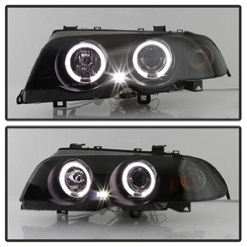 Spyder 99-01 BMW E46 3 Series 4DR Projector Headlights 1PC LED Halo (PRO-YD-BMWE46-4D-HL-AM-BSM)