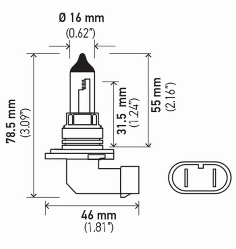 Hella Bulb 9006/Hb4 12V 55W P22D T4 Sb