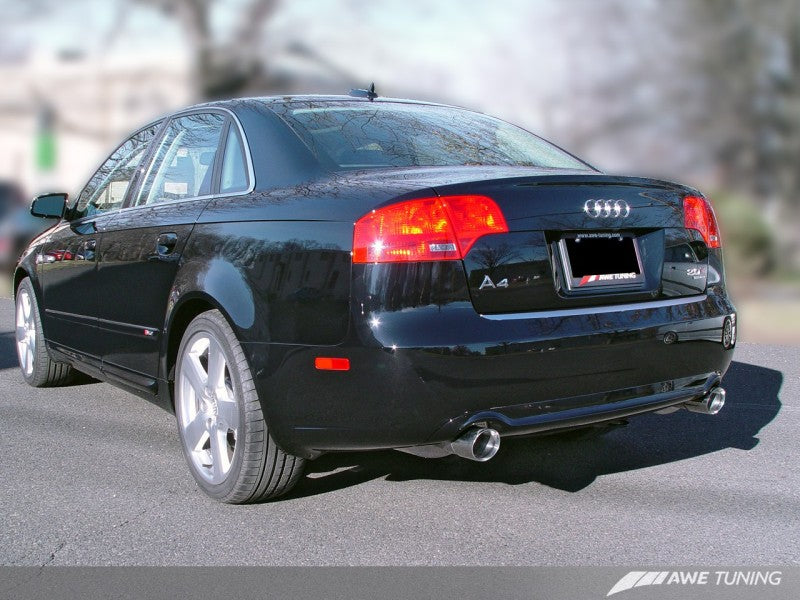 AWE Tuning Audi B7 A4 3.2L Track Edition Dual Tip Exhaust - Diamond Black Tips