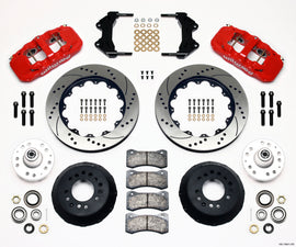 Wilwood AERO6 Front Hub Kit 14.00 Drilled-Red WWE ProSpindle