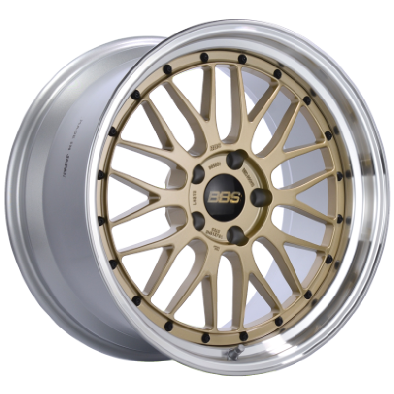 BBS LM 18x9.5 5x114.3 ET38 Gold Center Diamond Cut Lip Wheel -82mm PFS Req (S/O No Cancel)