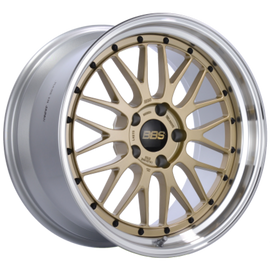 BBS LM 19x9 5x114.3 ET38 Gold Center Diamond Cut Lip Wheel - 82mm PFS/Clip Required