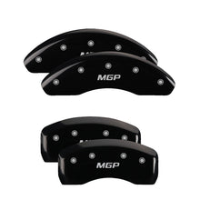 Load image into Gallery viewer, MGP 4 Caliper Covers Engraved Front &amp; Rear MGP Black Finish Silver Char 2017 Fiat 124 Spider