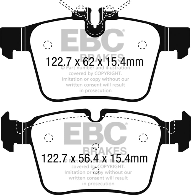 EBC 15+ Mercedes-Benz C300 (W205) 2.0 Turbo 4-matic Redstuff Rear Brake Pads