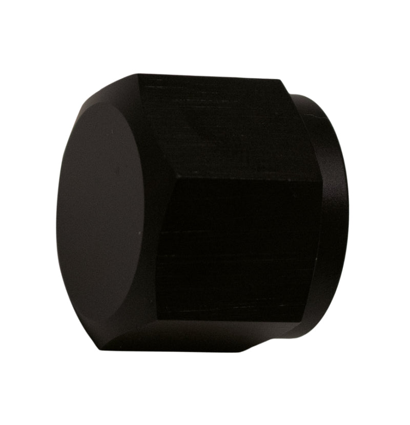 DeatschWerks 8AN Female Flare Cap - Anodized Matte Black