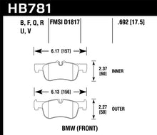 Load image into Gallery viewer, Hawk 12-15 BMW 118i HPS 5.0 Front Brake Pads