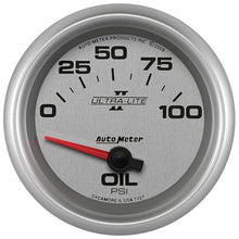 Load image into Gallery viewer, Autometer Ultra-Lite II 2 5/8in 0-100 PSI Short Sweep Electronic Oil Pressure Gauge