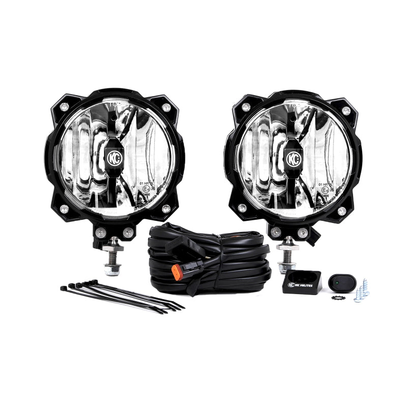 KC HiLiTES 6in. Pro6 Gravity LED Light 20w Single Mount Spot Beam (Pair Pack System)