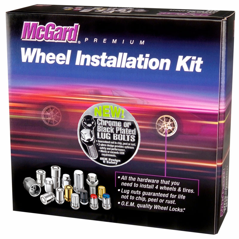 McGard 5 Lug Hex Install Kit w/Locks (Radius Seat Bolt) M14X1.5 / 17mm Hex / 28.1mm Shank L - Chrome