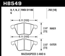 Load image into Gallery viewer, Hawk 07-11 Mazdaspeed3 / 06-11 Mazdaspeed6 / 05-09 Volvo V50 DTC-60 Front Race Brake Pads
