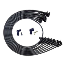 Load image into Gallery viewer, Moroso BBC Under Header 90 Deg Plug HEI Dist. Unsleeved Ultra Spark Plug Wire Set - Black