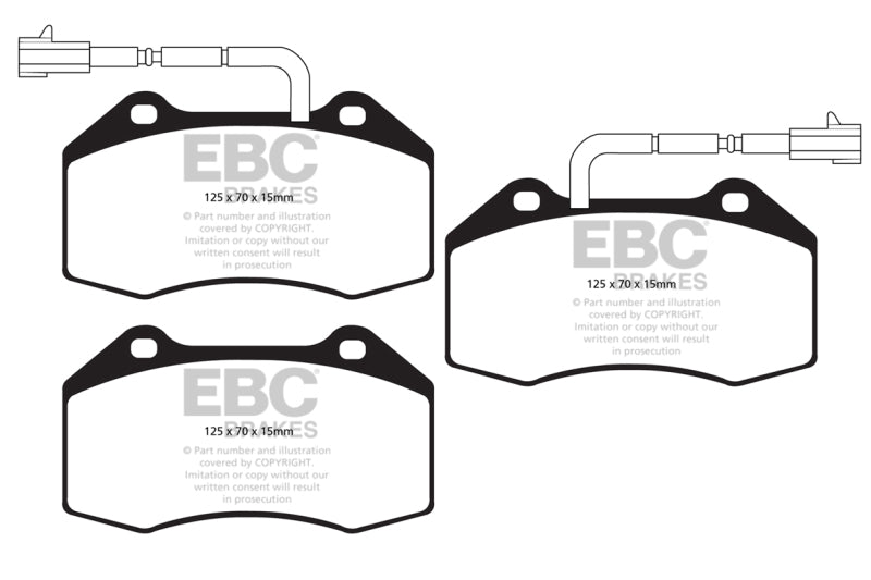 EBC 14+ Alfa Romeo 4C 1.75 Turbo Greenstuff Front Brake Pads