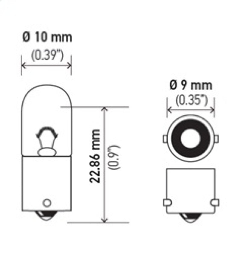 Hella Bulb 3893 12V 4W BA9s T2.75