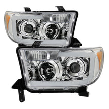 Load image into Gallery viewer, Xtune Toyota Tundra 07-13 LED Light Bar Projector Headlights Chrome PRO-JH-TTU07-LED-C