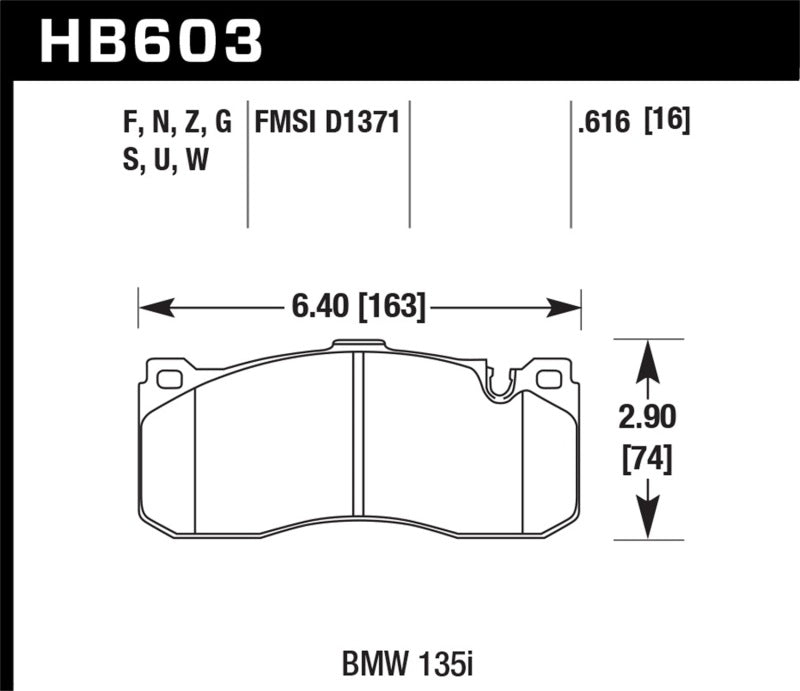 Hawk BMW 135i Performance Ceramic Street Front Brake Pads