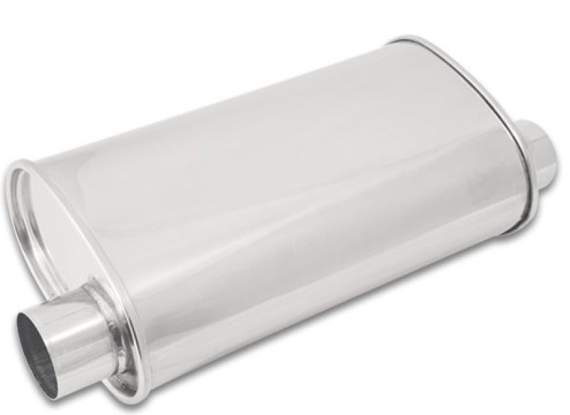 Vibrant StreetPower Oval Muffler 5in x 9in x 15in - 2.5in inlet/outlet (Offset-Offset Same Side)