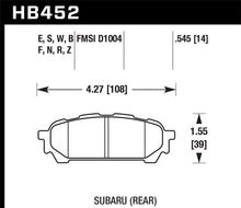 Load image into Gallery viewer, Hawk 03-05 WRX D1004 HP+ Street Rear Brake Pads