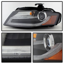 Load image into Gallery viewer, Spyder Audi A4 09-12 Projector Headlights Xenon/HID Model Only - DRL LED Blk PRO-YD-AA408-HID-DRL-BK