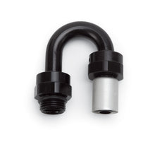 Load image into Gallery viewer, Russell Performance -6 SAE Port Male to -6 AN Hose 180 Degree Crimp On Hose End - Black Anodized