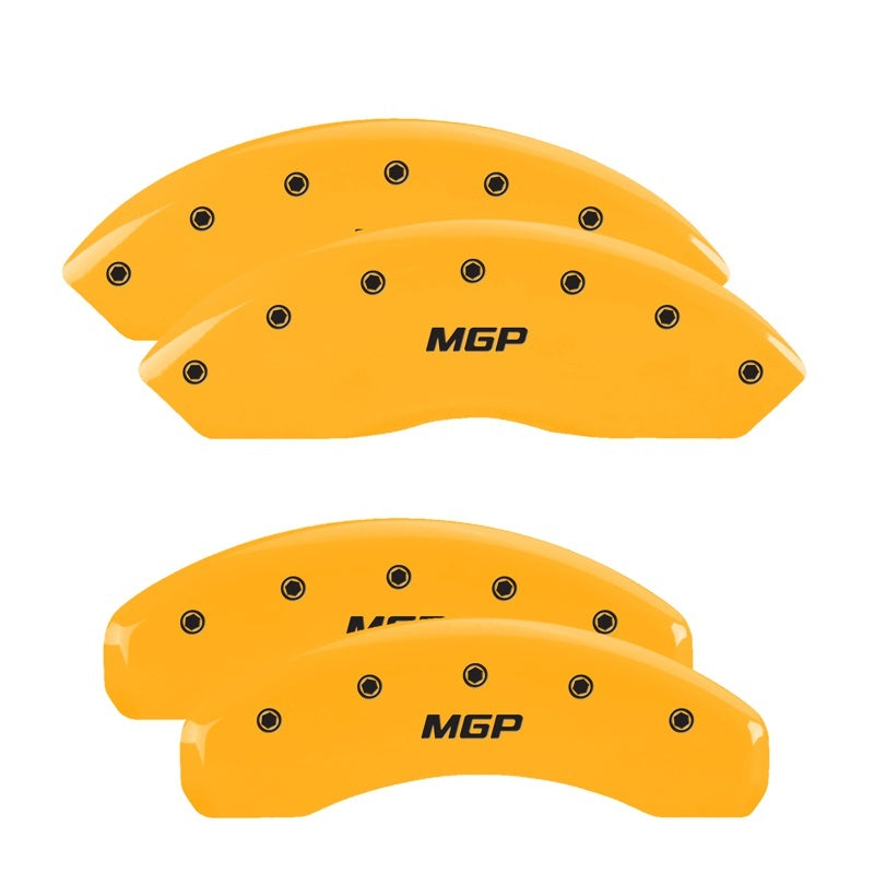 MGP 4 Caliper Covers Engraved Front & Rear MGP Yellow Finish Black Char 2011 Audi A6 Quattro