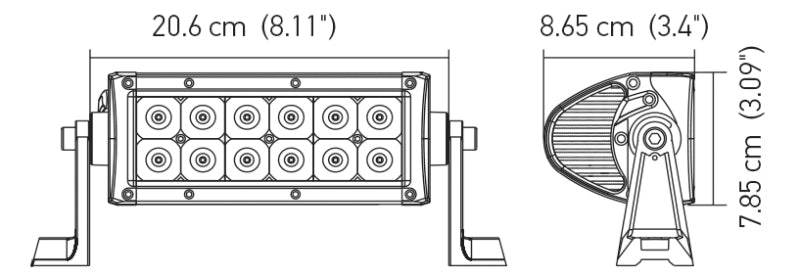 Hella Value Fit 8in Light - 36W Dual Row White Housing Flood Beam - LED