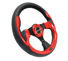 Load image into Gallery viewer, NRG Reinforced Steering Wheel (320mm) Blk w/Red Trim &amp; 5mm 3-Spoke