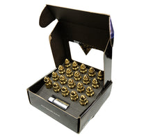 Load image into Gallery viewer, NRG 500 Series M12 X 1.5 Bullet Shape Steel Lug Nut Set - 21 Pc w/Lock Key - Chrome Gold