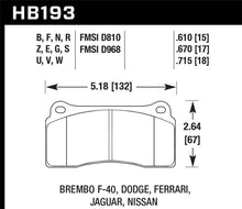 Load image into Gallery viewer, Hawk 03-06/08-09 Dodge Viper / 88-92 Ferrari F40 / 95-97 F50 DTC-60 Race Brembo Brake Pads